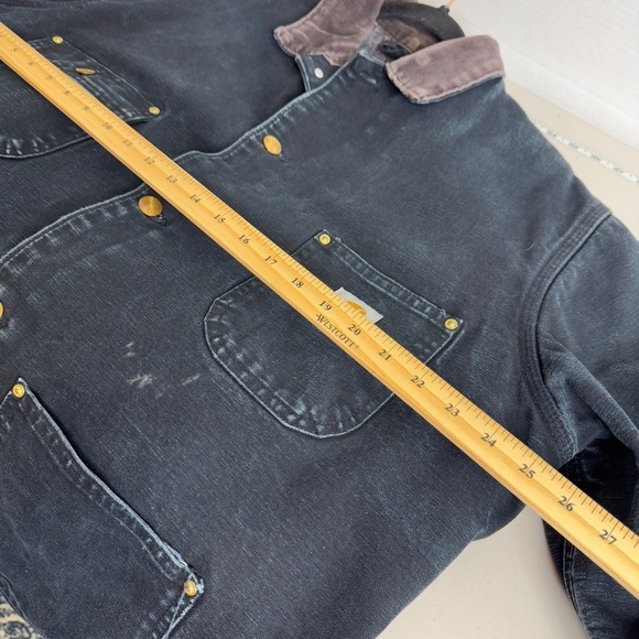 Vintage 90s Carhartt Distressed Blanket Lined Chore Barn Jacket 44 R - Picture 13 of 16